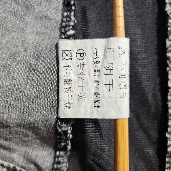 VTG Eand Queen Distressed Asymmetrical Jacket Sz. S [4-6] Gray Black Acid Wash - Picture 9 of 12